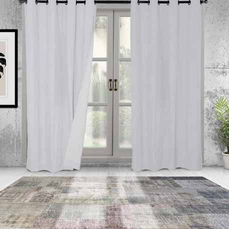 Cortinas Set B.O. Microfibra 2 pzas. 1.40 x 2.25 cm Blanco. Masel