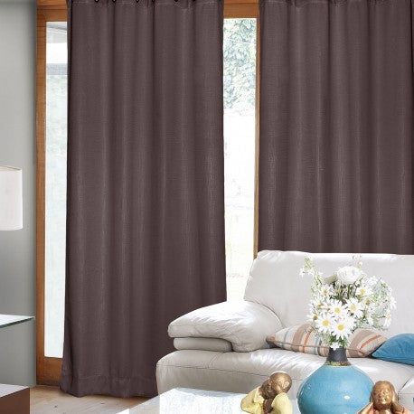Cortinas de argolla Set Embosed 1.40 x 2.25 Chocolate. Masel