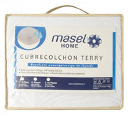 Cubre Colchon repelente al agua Terry single 1.5 plazas Blanco. Masel