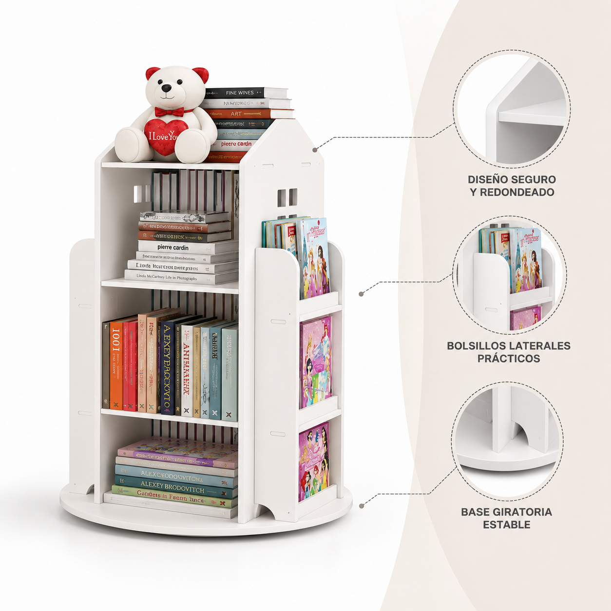 Estanteria para niños giratoria 360°