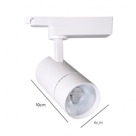 FOCO LED A RIEL MONOFASICO 10W 4000K BLANCO MODELO ALTAIR ZEROFLICKER A KONNERGIE