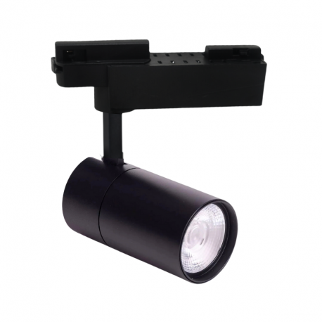 FOCO LED A RIEL MONOFASICO 10W 4000K NEGRO MODELO ALTAIR ZEROFLICKER A KONNERGIE