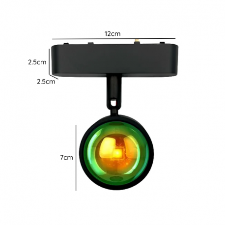 FOCO RIEL MAGNETICO LUPA 10W 48V ROSA AMARILLO CYGNUS KONNERGIE
