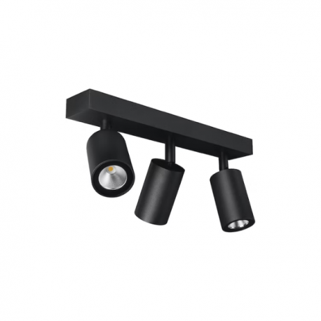 Foco porta gu10 triple negro sobrepuesto LED modelo altair III Konnergie
