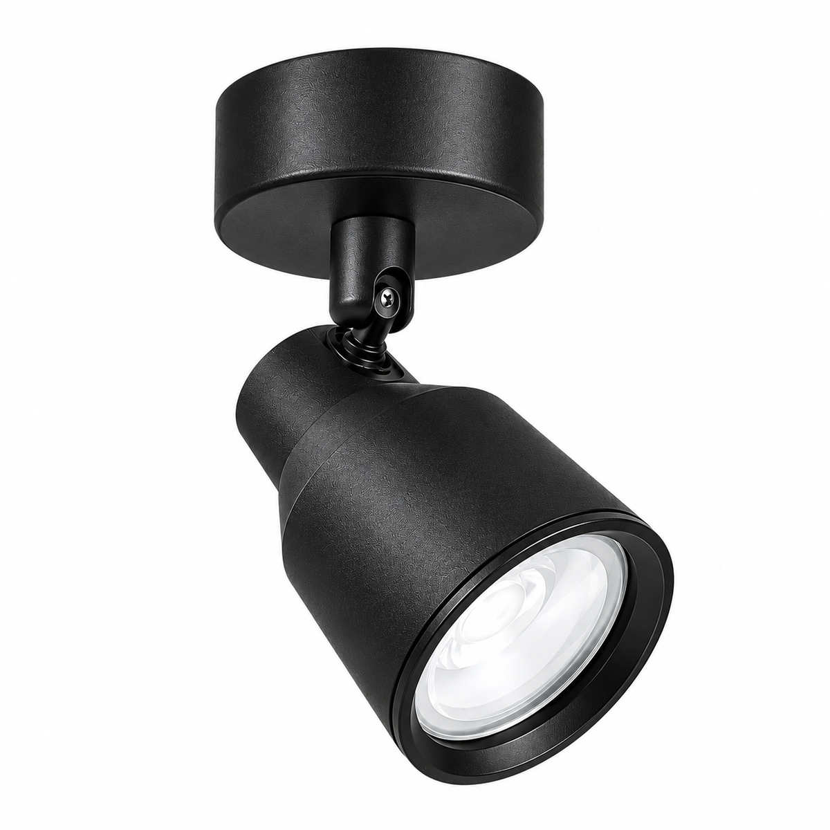 Foco porta gu10 negro-dorado sobrepuesto led modelo híades Konnergie