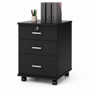Gabinete para oficina 3 cajones con llave negro
