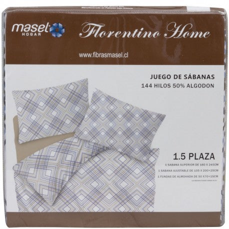 Juego de Sabanas Line 2.5 plazas Taupe. Masel