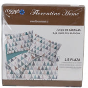Juego de Sabanas Pinos 2.5 plazas Turquesa. Masel