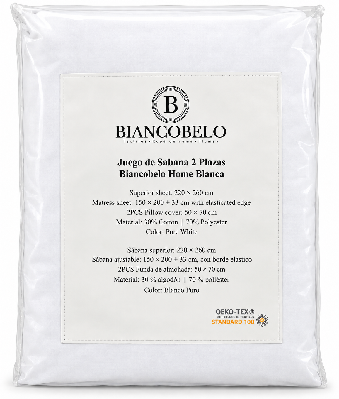 Juego de Sábanas Biancobelo Home Blanca