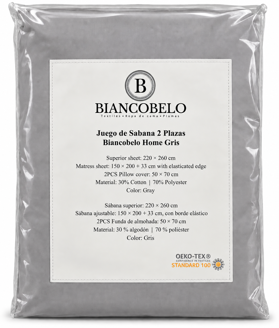 Juego de Sábanas Biancobelo Home Gris