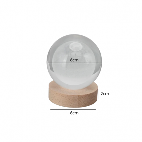 LAMPARA DE MESA LED BOLA DE CRISTAL 6 AMOR 3000K DC5V USB 1W KONNERGIE