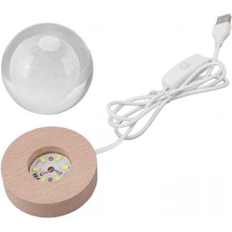 LAMPARA DE MESA LED BOLA DE CRISTAL 6 MEDUSA 3000K DC5V USB 1W KONNERGIE