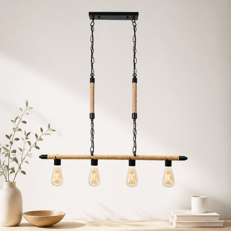 LAMPARA DE TECHO PORTA AMPOLLETA E27 X4 MODELO YUTE VASUMATI KONNERGIE