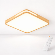 Lámpara led moderna con control cuadrado para sobreponer 36+36w 400mm madera clara 3000k-4000k-6000k modelo tannistha
