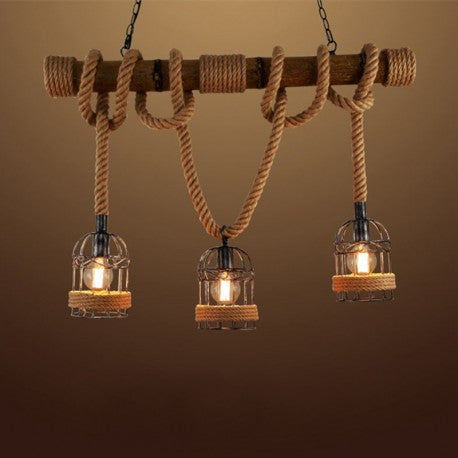 Lampara colgante cuerdas 3 luces L05