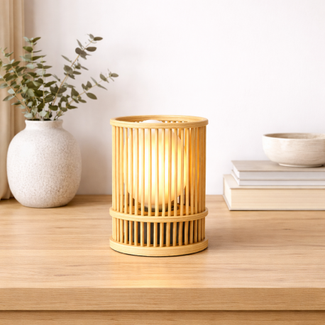 Lampara de mesa Bamboo cilindrica