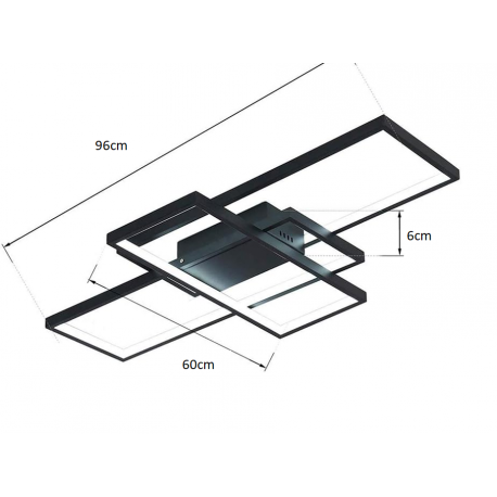Lampara led geometrica negra