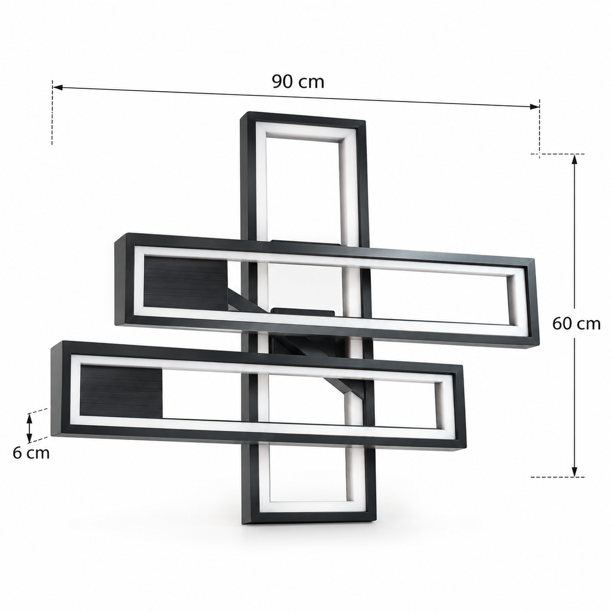 Lámpara led geometrica negra