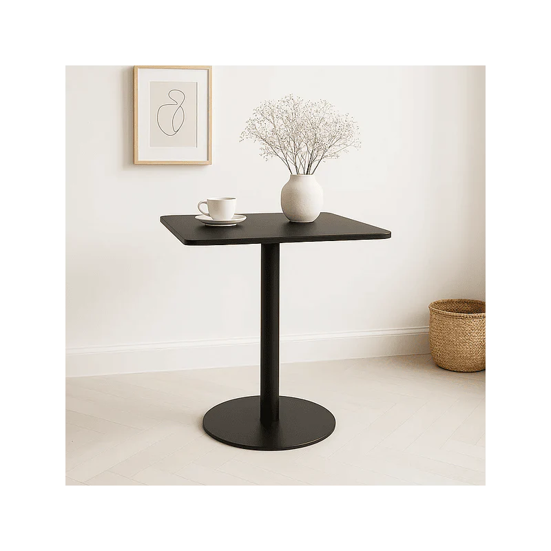 Mesa restaurant 70x70 Tubo Metal cubierta MDF