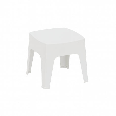 Mesa Banco Auxiliar Pvc Sunset Exterior Blanca