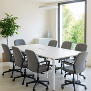 Imagen de Mesa de Reunión con Pasacables Blanca 220x120cm para hogar u oficina disponible online