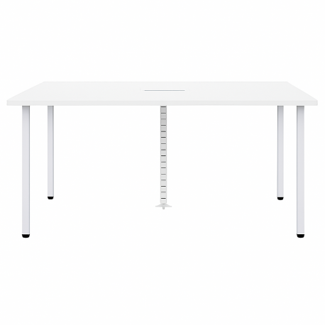 Mesa de Reunión con Pasacables Blanca 220x120cm