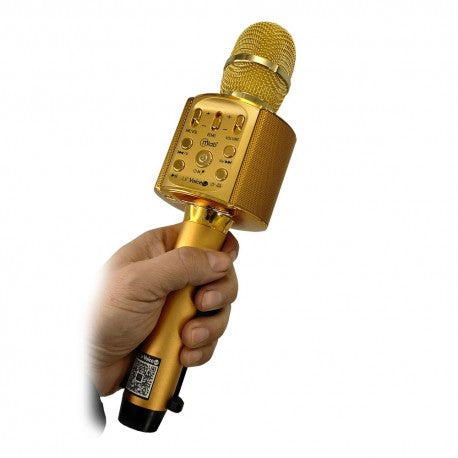 Micrófono Karaoke Lil Voice 2 LED Soporte Metal Gold MLAB