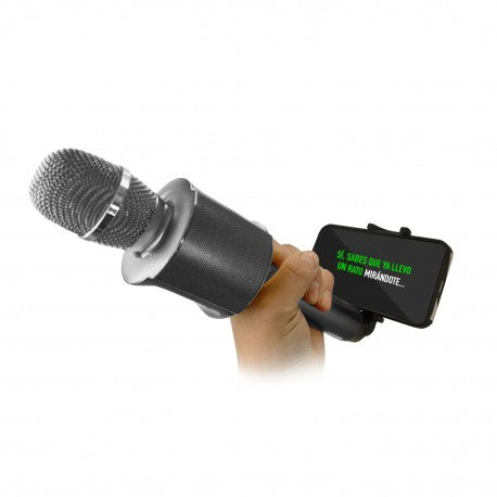 Imagen de Micrófono Karaoke Lil Voice 2 LED Soporte Metal Negro MLAB