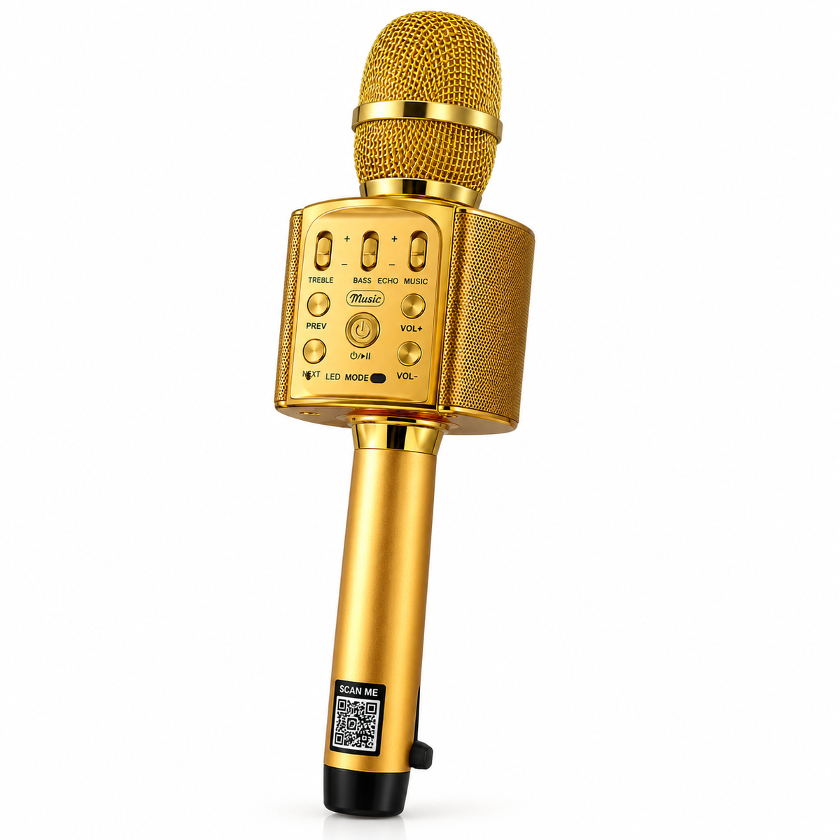 Micrófono Karaoke Lil Voice 2 LED Soporte Metal Gold MLAB