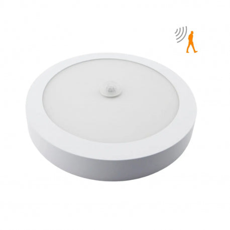 PANEL SOBREPUESTO BIO CON SENSOR DE MOVIMIENTO REDONDO 18W NEUTRO 4000K KONNERGIE para iluminación disponible online en El Container