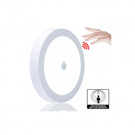 PANEL SOBREPUESTO BIO CON SENSOR DE MOVIMIENTO REDONDO 18W NEUTRO 4000K KONNERGIE para iluminación disponible online en El Container