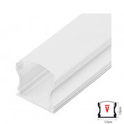 PERFIL 2M BLANCO DIFUSOR 055MM MOD 613 PLANO ALTO SOBREP TAPA Y HEBILLAS KONNERGIE para iluminación disponible online en El Container