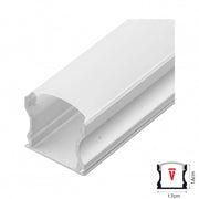 PERFIL 2M GRIS DIFUSOR DE 045MM MOD 613 PLANO ALTO SOBREP TAPA Y HEBILLAS KONNERGIE para iluminación disponible online en El Container