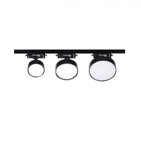 PORTA PANEL LED REDONDO NEGRO 18W NEUTRO 4000K A RIEL MODELO QUTU KONNERGIE