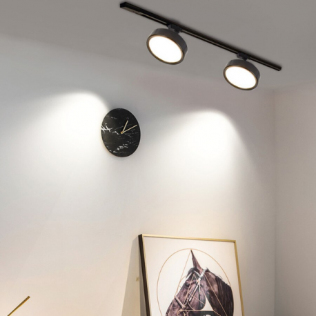 PORTA PANEL LED REDONDO NEGRO 18W NEUTRO 4000K A RIEL MODELO QUTU KONNERGIE