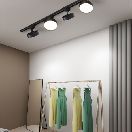 PORTA PANEL LED REDONDO NEGRO 18W NEUTRO 4000K A RIEL MODELO QUTU KONNERGIE