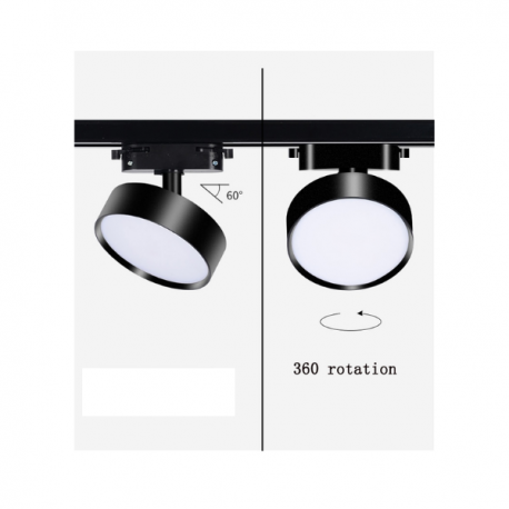 PORTA PANEL LED RED NEGRO A RIEL 12W NEUTRO 4000K MOD QUTU KONNERGIE