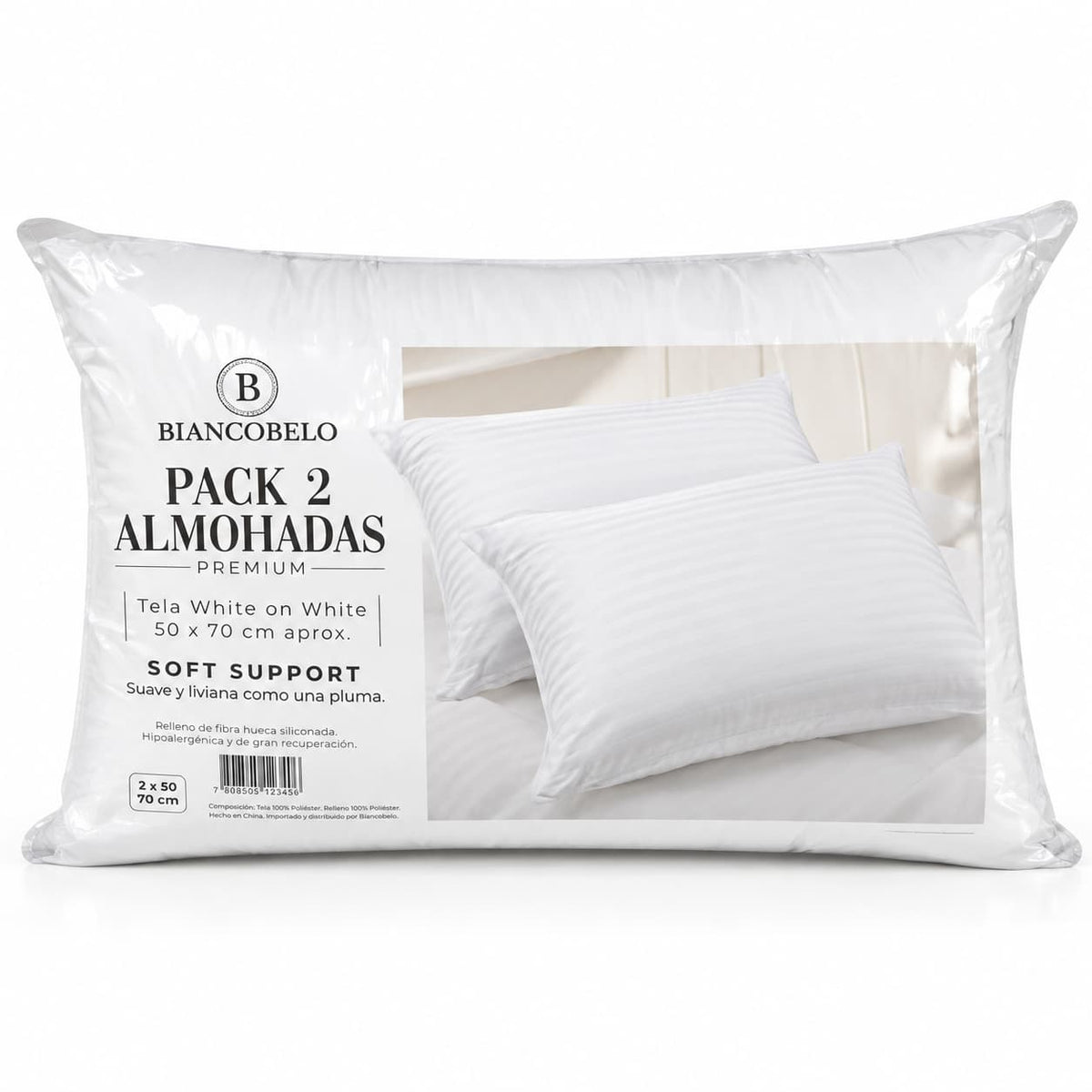 Pack 2 Almohadas Biancobelo Premium 50x70