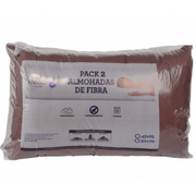Pack 2 Almohadas Premium Microfibra Chocolate. Masel
