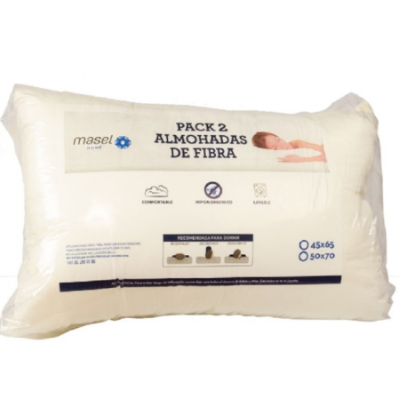 Pack 2 Almohadas Premium Microfibra Crudo. Masel