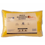 Pack 2 Almohadas Premium Microfibra amarillo. Masel