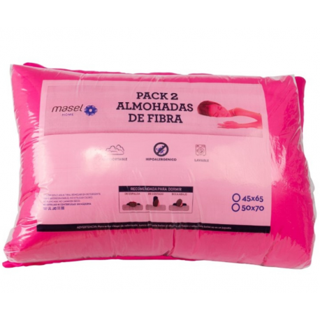 Pack 2 Almohadas Premium Microfibra fucsia. Masel