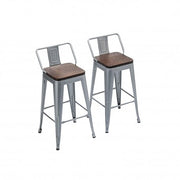 Pack 2 Taburetes Tolix con Base de madera y Respaldo METAL