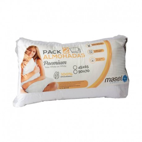 Pack 2 almohadas hollofil premium 50x70 cm. Masel