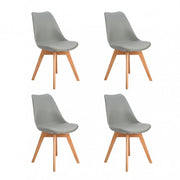 Pack 4 Sillas Tulip acolchada gris