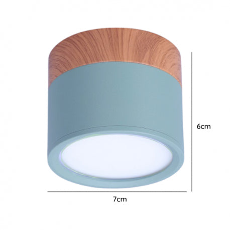 Panel decorativo sobrepuesto azul y madera 6w frio 6000k para iluminación disponible online en El Container