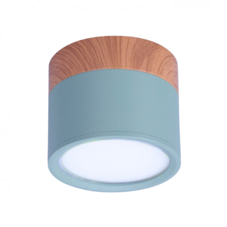 Panel decorativo sobrepuesto azul y madera 6w frio 6000k para iluminación disponible online en El Container