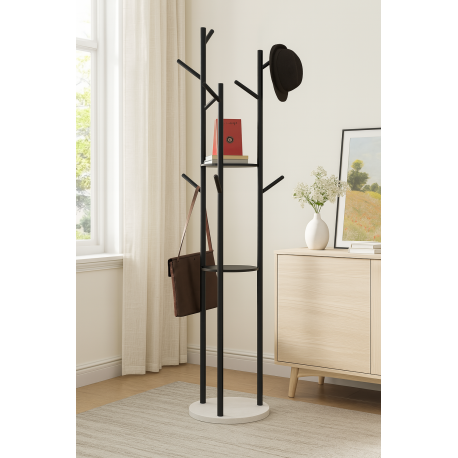 Perchero moderno color negro 3 brazos para muebles disponible online en El Container