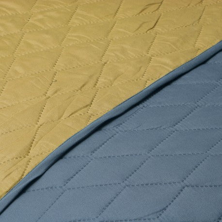 Quilt Bicolor Petroleo-Amarillo. Masel