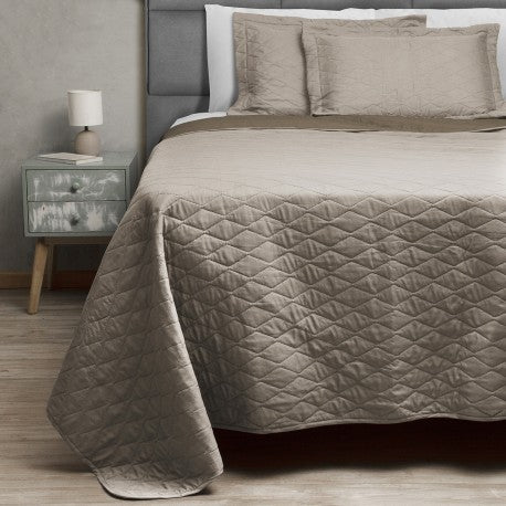 Quilt Bicolor tabaco y beige Masel